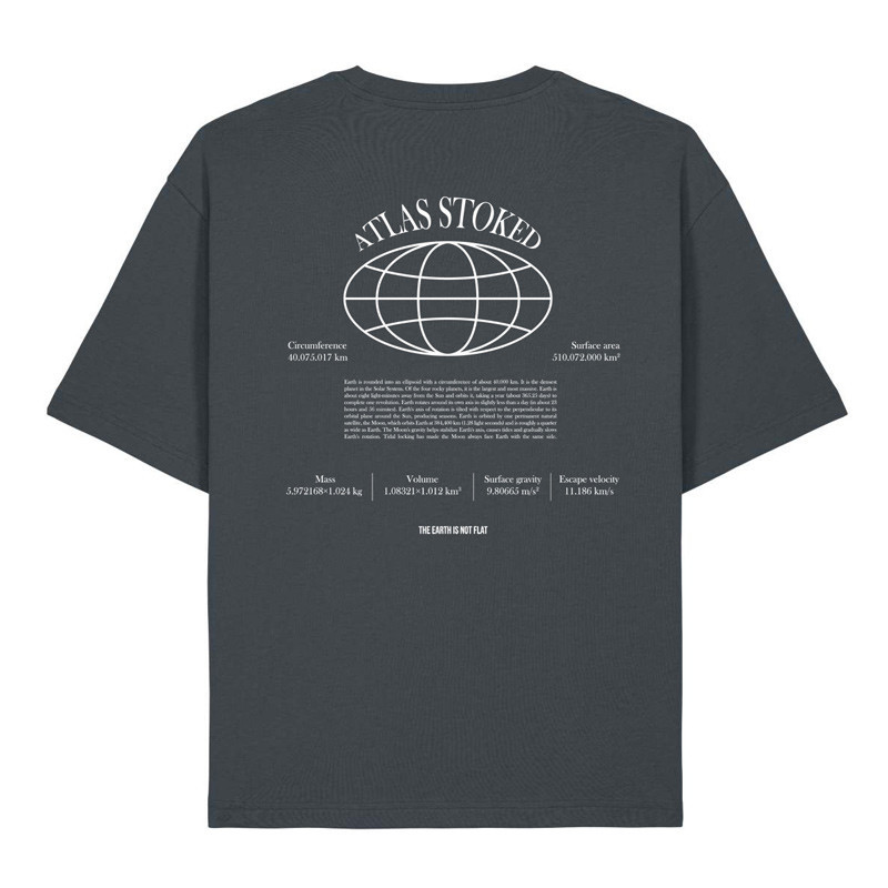 Camiseta Atlas: The Earth Boxy Tee (Indian Ink Grey White)