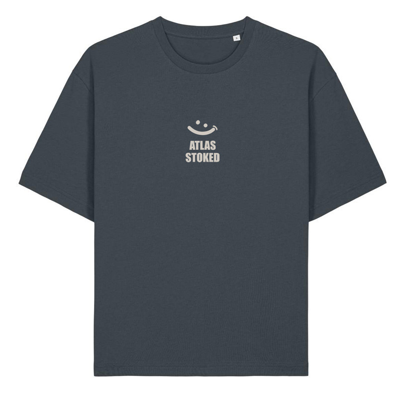 Camiseta Atlas: Gilda Boxy Tee (Indian Ink Grey Off White)