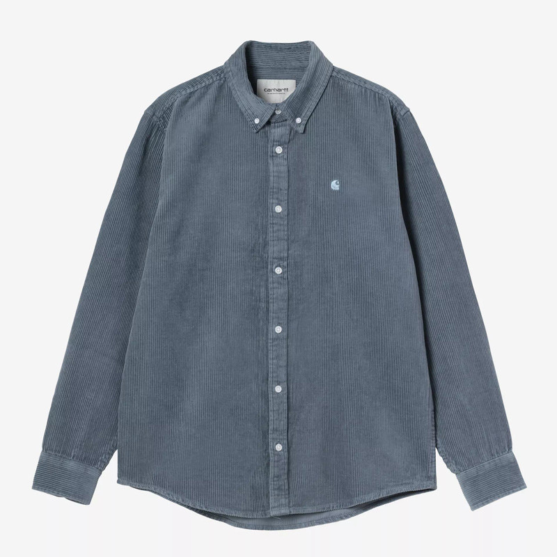 Camisa Carhartt WIP: LS Madison Cord Shirt (Angelite Angelite)