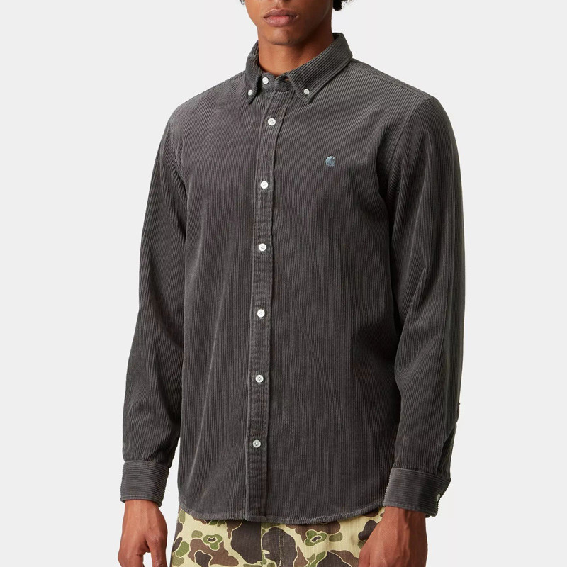 Camisa Carhartt WIP: LS Madison Cord Shirt (Graphite Graphite)
