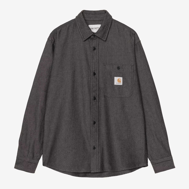 Camisa Carhartt WIP: LS Edgar Shirt (Black Wax)