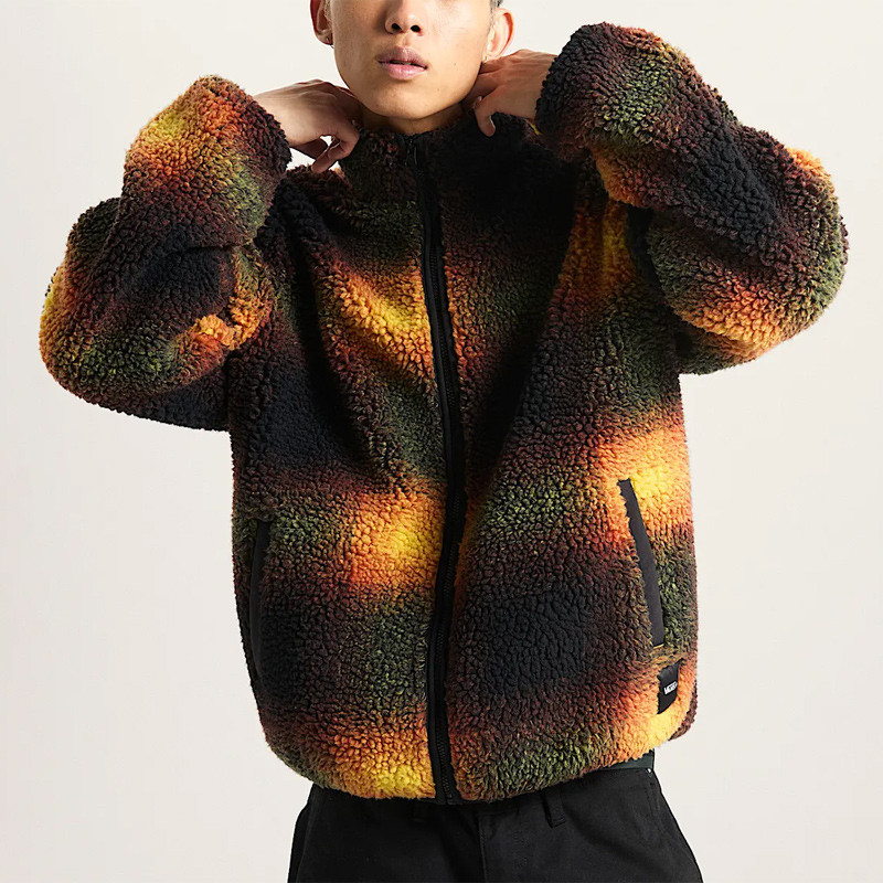 Chaqueta Vans: Heights Sherpa Full Zip (Blk Hrtg Mustard)