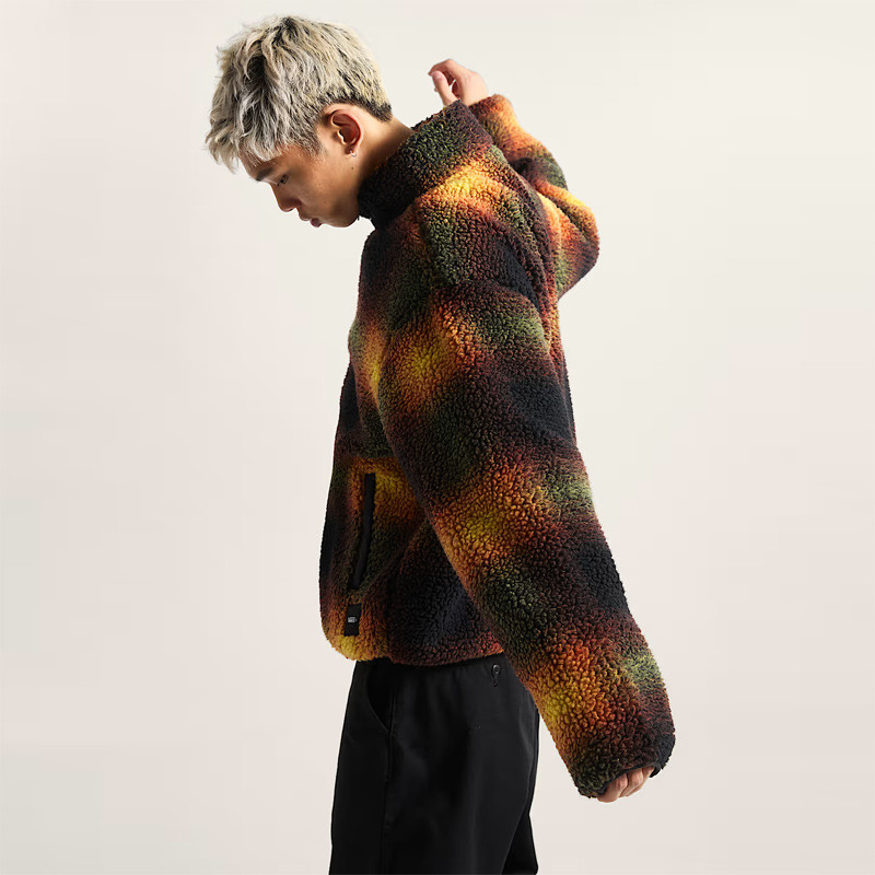 Chaqueta Vans: Heights Sherpa Full Zip (Blk Hrtg Mustard)