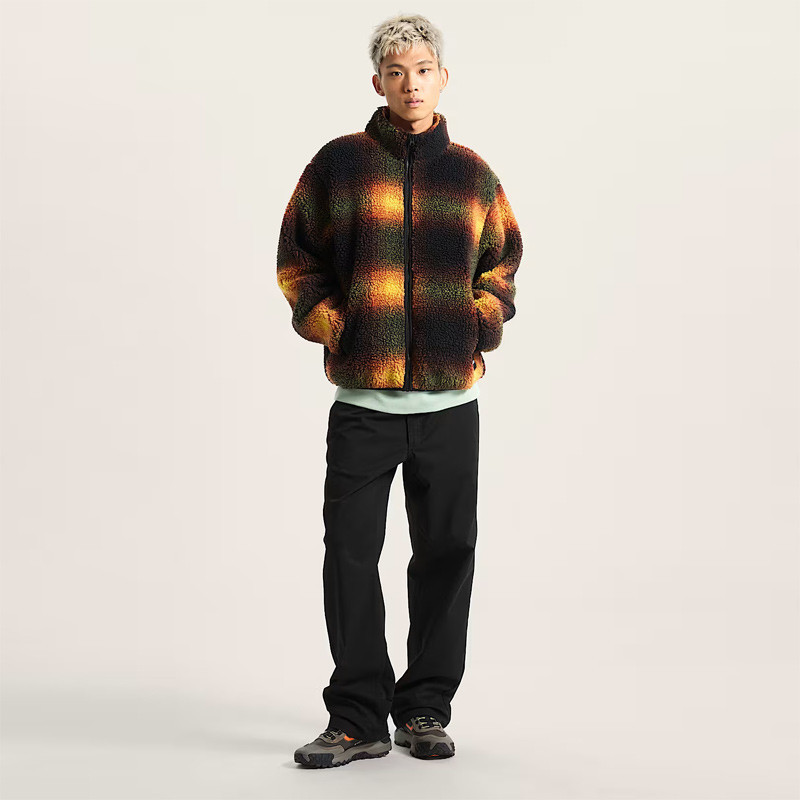 Chaqueta Vans: Heights Sherpa Full Zip (Blk Hrtg Mustard)