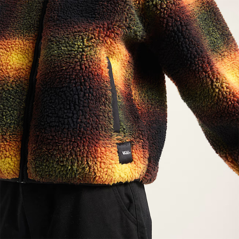 Chaqueta Vans: Heights Sherpa Full Zip (Blk Hrtg Mustard)