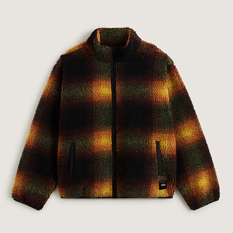 Chaqueta Vans: Heights Sherpa Full Zip (Blk Hrtg Mustard)