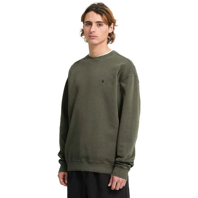 Sudadera Volcom: Single Stone Pw Crew (Dark Olive)