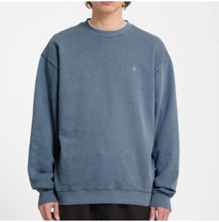 Sudadera Volcom: Single Stone Pw Crew (Blue Wash)