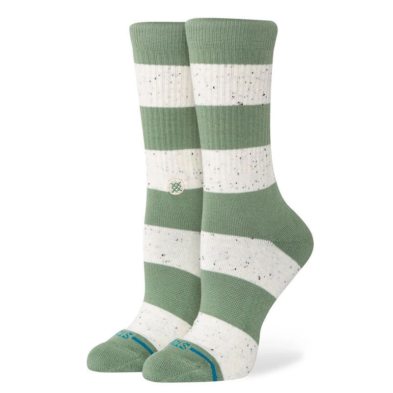 Calcetines Stance: Womens Nep Stripe Crew (Green)