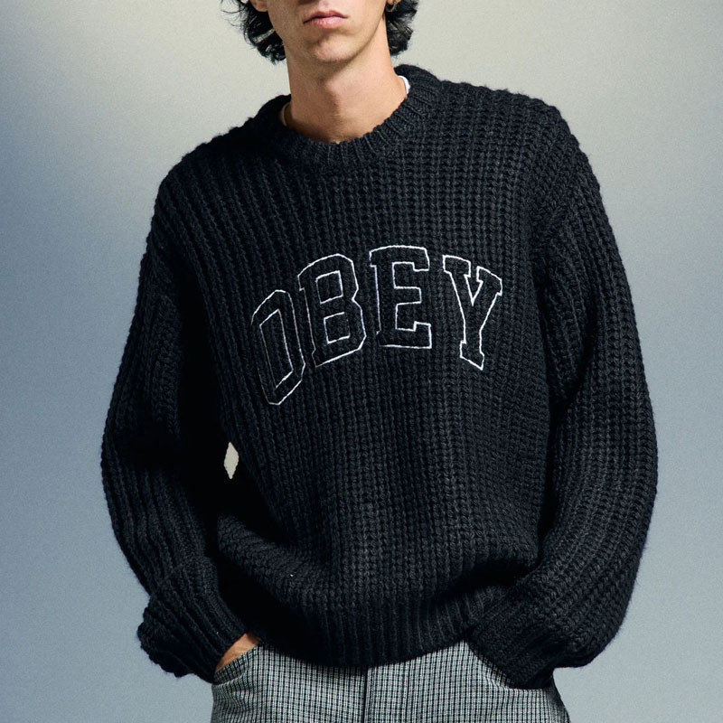 Jersey Obey: Obey Collegiate Sweater (Black Multi)