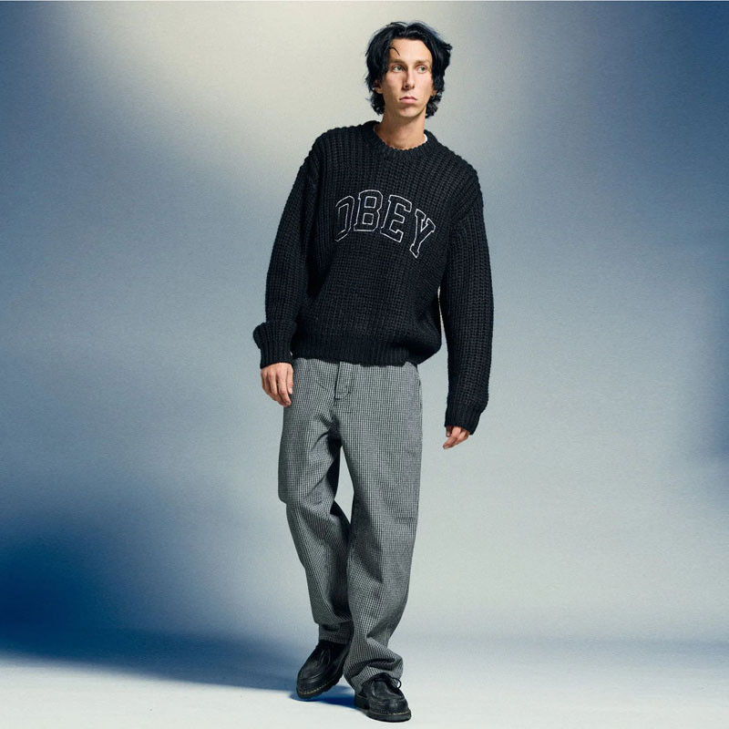 Jersey Obey: Obey Collegiate Sweater (Black Multi)