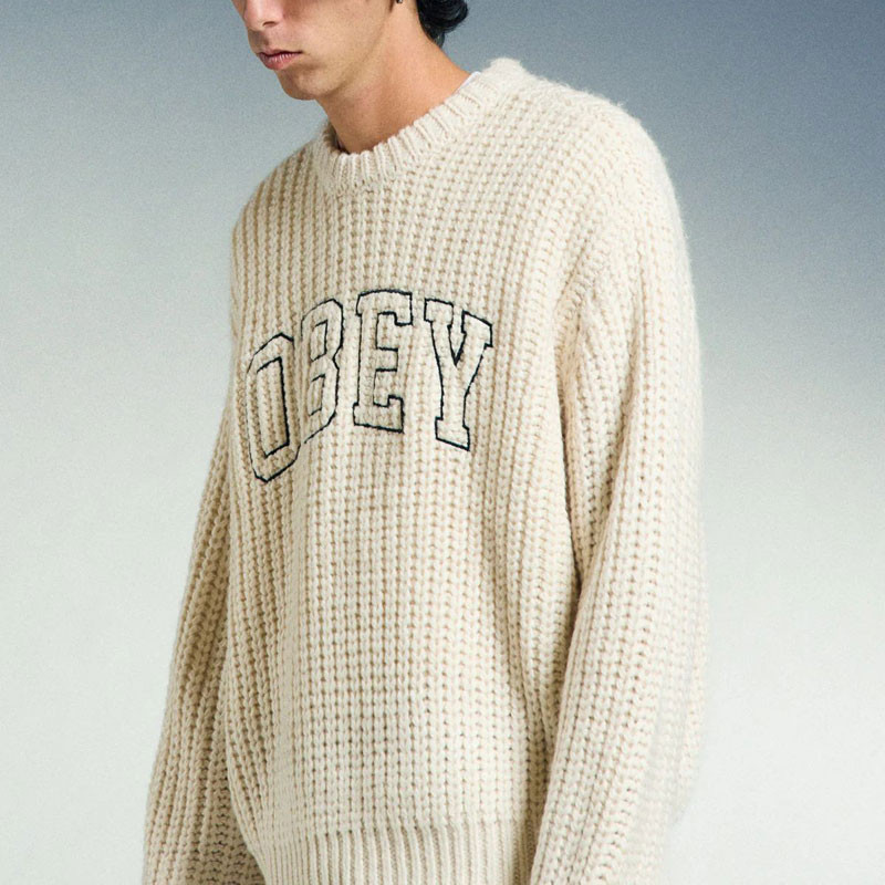 Jersey Obey: Obey Collegiate Sweater (Whisper Wht Mult)
