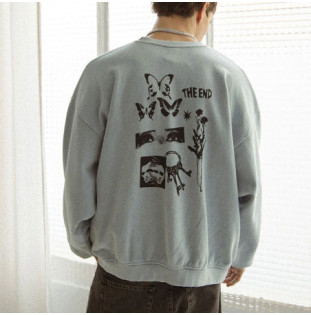 Sudadera Kaotiko: Crew Washed Trance The End (Steel)