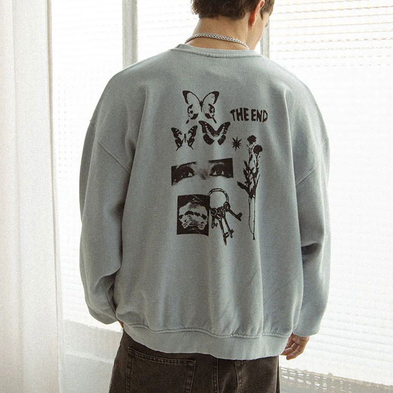 Sudadera Kaotiko: Crew Washed Trance The End (Steel)