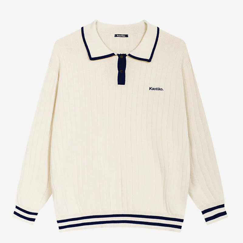 Jersey Kaotiko: Sweater Polo Bon Apetit (Ivory Navy)