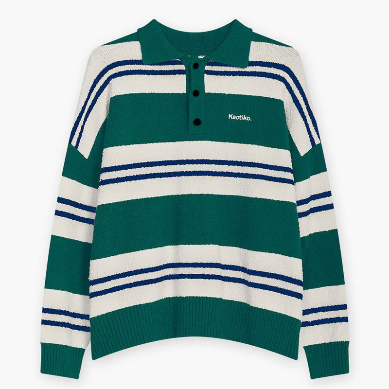 Jersey Kaotiko: Sweater Polo Kaotiko Stripes (Green Navy)