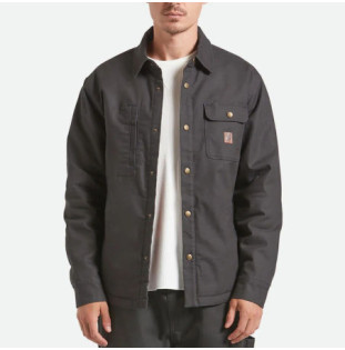 Chaqueta Brixton: Builders Stretch Lined Jkt (Wash Blk Red)