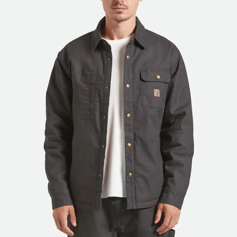Chaqueta Brixton: Builders Stretch Lined Jkt (Wash Blk Red)