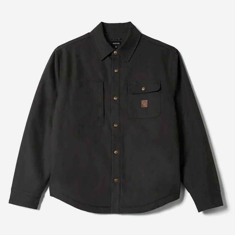 Chaqueta Brixton: Builders Stretch Lined Jkt (Wash Blk Red)