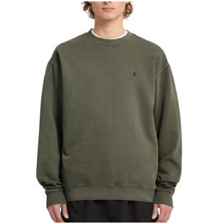 Sudadera Volcom: Single Stone Pw Crew (Dark Olive)