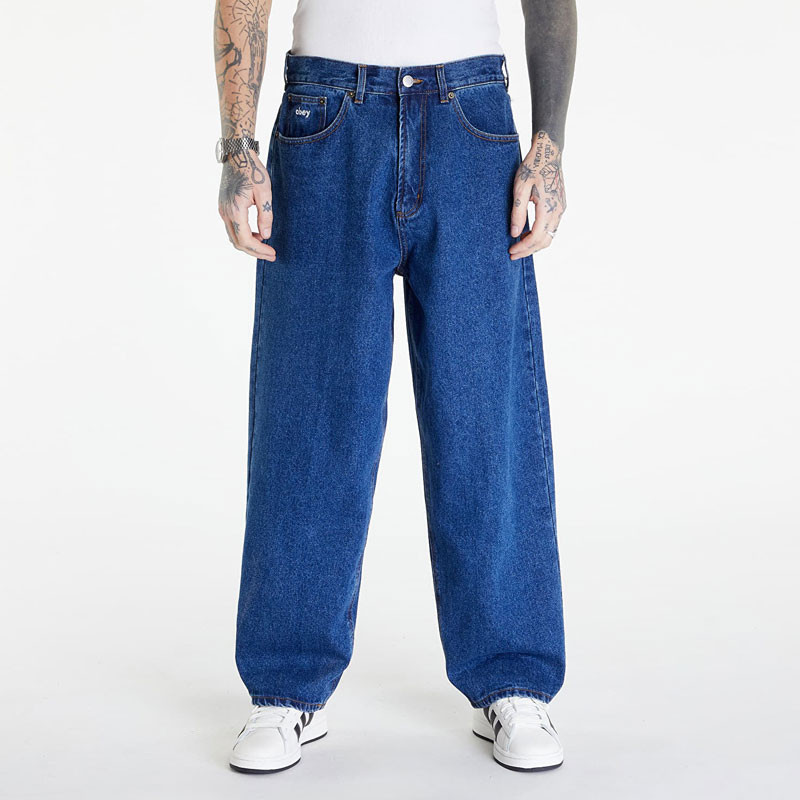 Pantalón Obey: Bigwig Baggy Denim (Stone Wash Indigo)