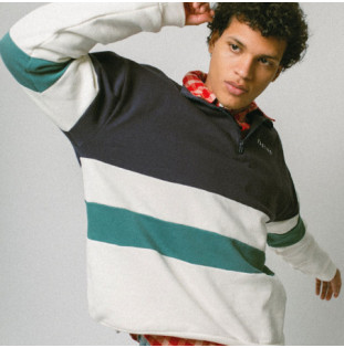 Sudadera Kaotiko: Crew Carter (Ivory Navy Heura)