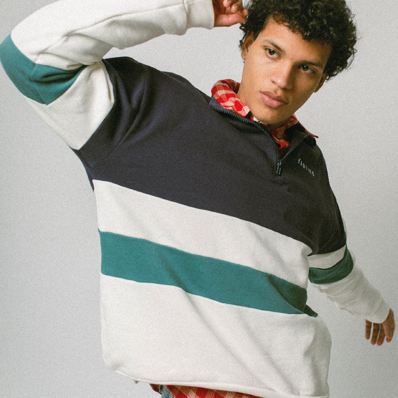 Sudadera Kaotiko: Crew Carter (Ivory Navy Heura)