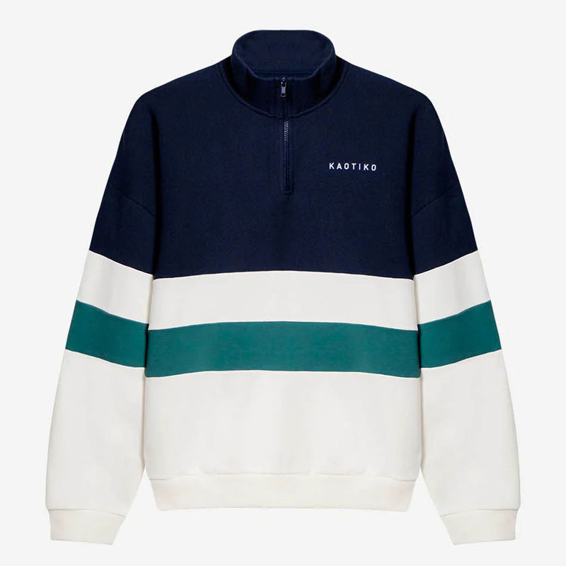 Sudadera Kaotiko: Crew Carter (Ivory Navy Heura)