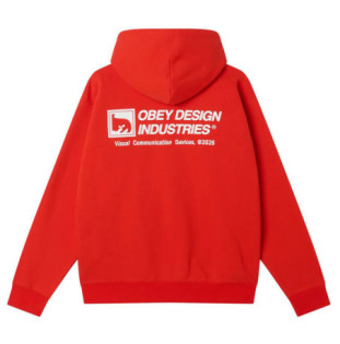 Sudadera Obey: Obey Design Industries Hood (Fiery Red)