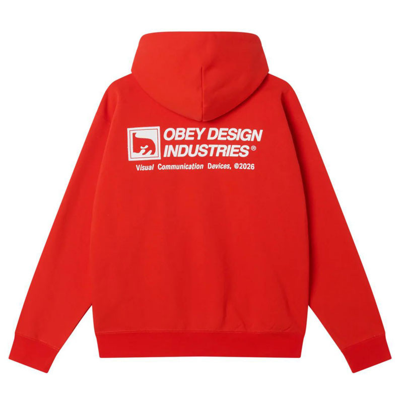 Sudadera Obey: Obey Design Industries Hood (Fiery Red)