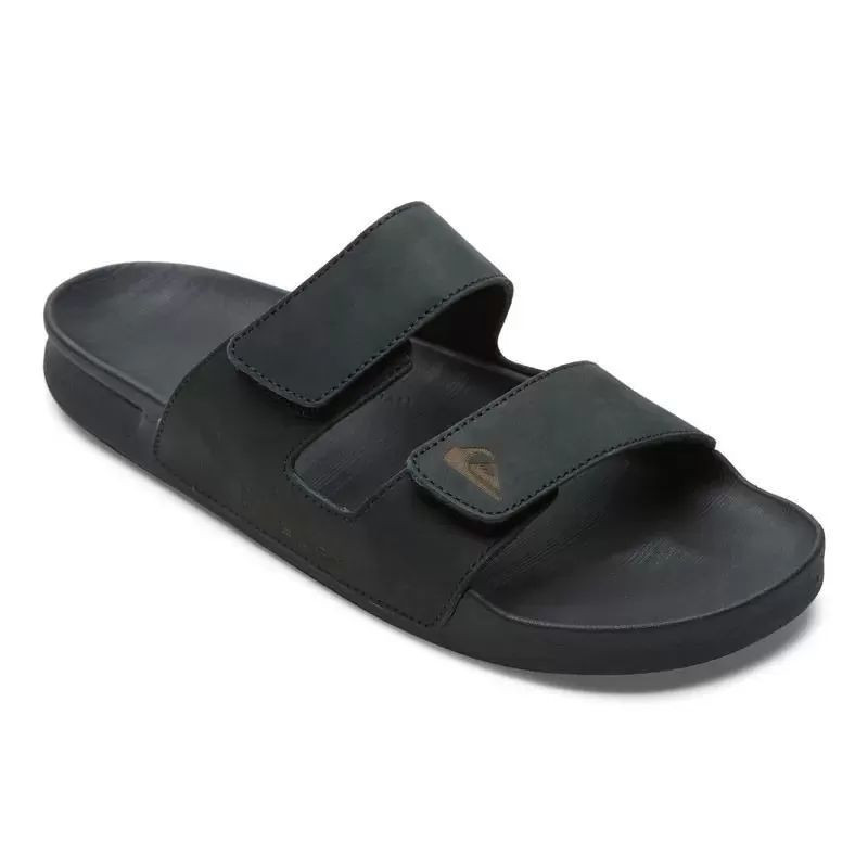Chanclas Quiksilver: Rivi Leather Double Adjust (Black 1)