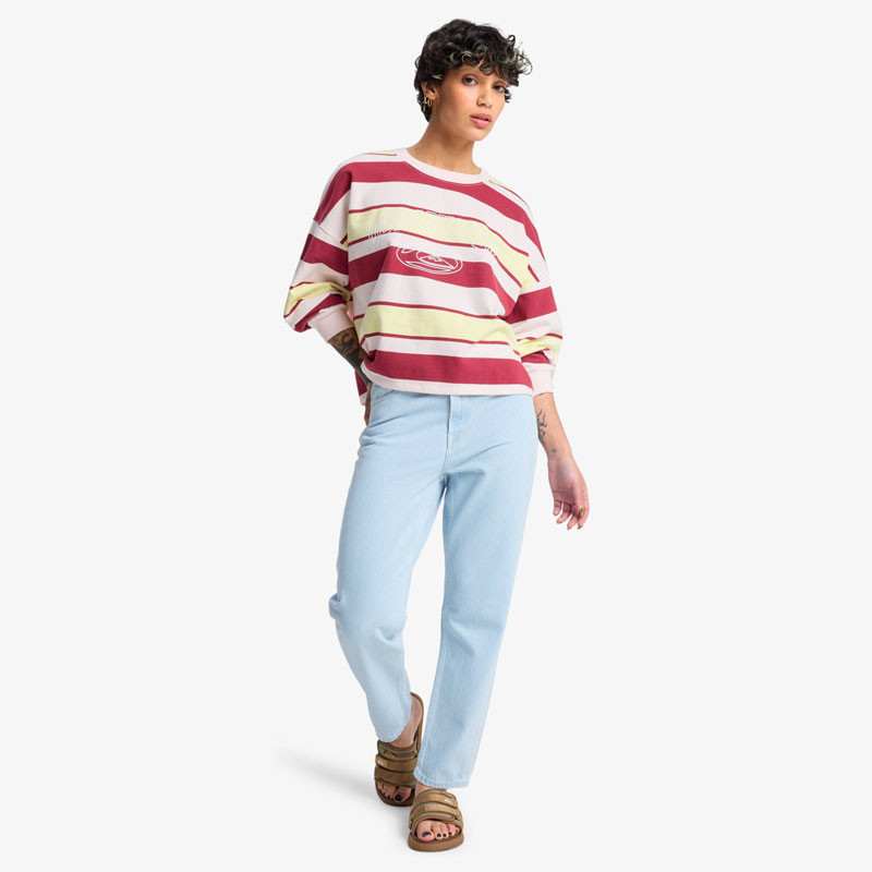 Sudadera Quiksilver: Bright Crew (Burnt Russet Stripes Qsw)