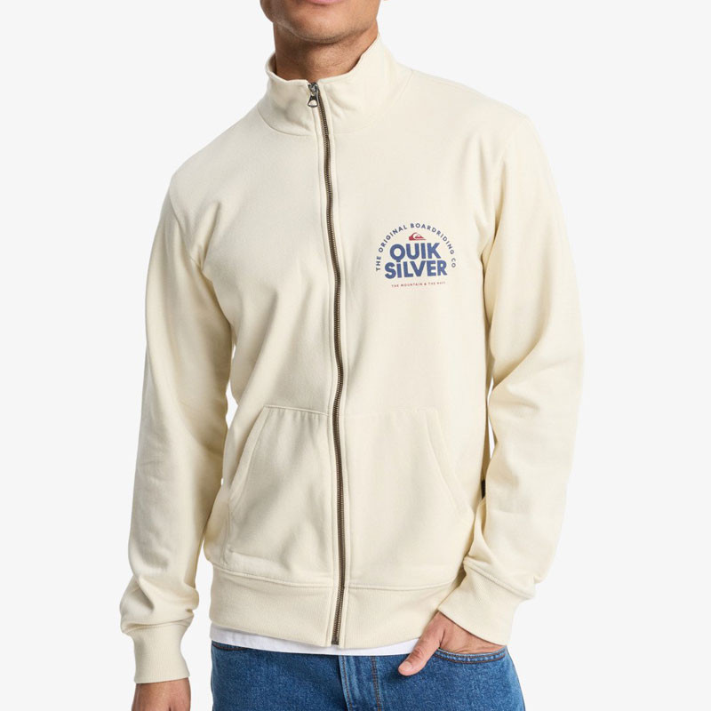Sudadera Quiksilver: Zip Fleece No Hood (Bone)