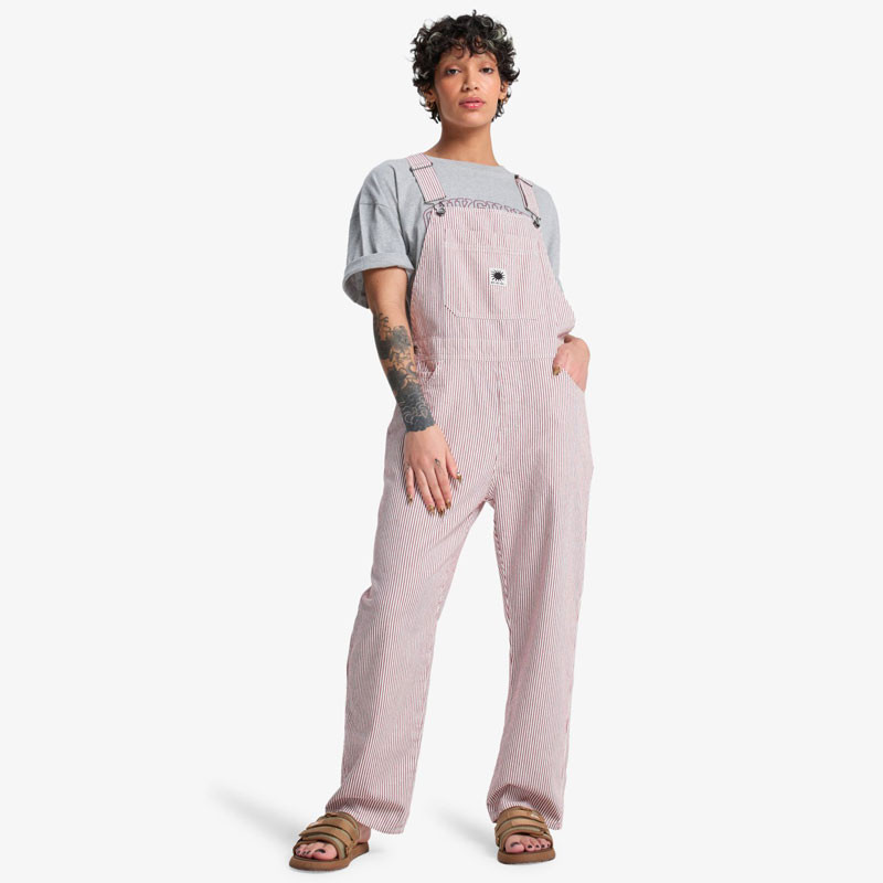 Pantalón Quiksilver: Angua Stripes Dungaree (Burnt Russet Strp)