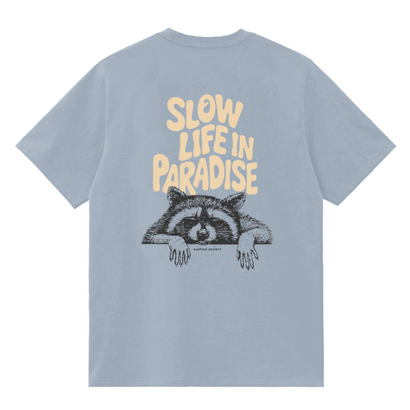 Camiseta Kaotiko: MC Washed Slow Life In Paradise (Steel)