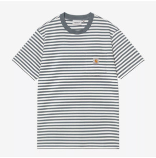Camiseta Carhartt WIP: SS Ezra Pocket T-Shirt (Strp Cozy Blu Wax)