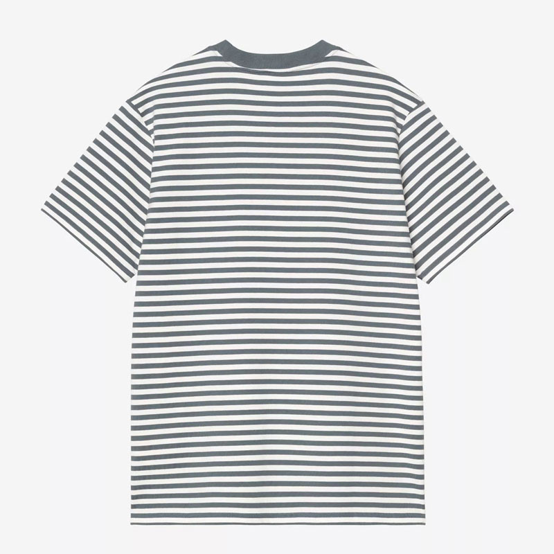 Camiseta Carhartt WIP: SS Ezra Pocket T-Shirt (Strp Cozy Blu Wax)