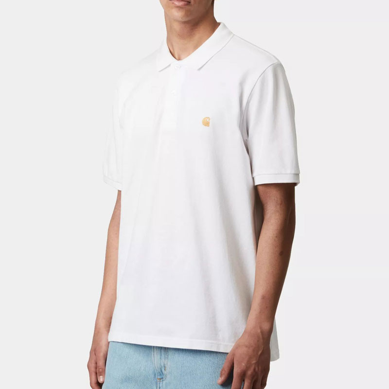 Polo Carhartt WIP: SS Chase Pique Polo (White Gold)