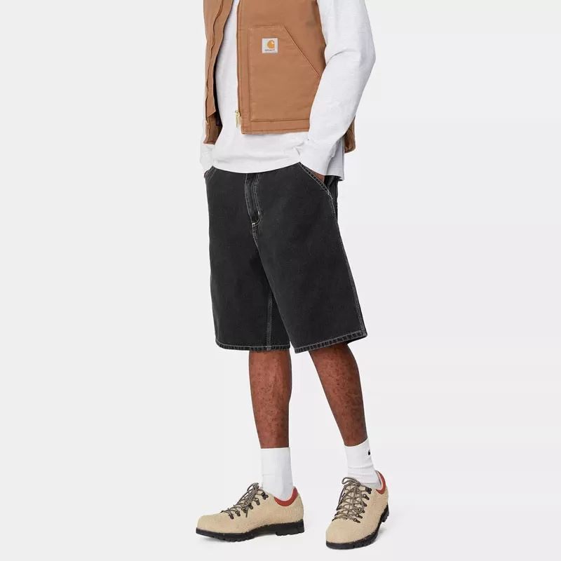 Bermuda Carhartt WIP: Simple Short (Black Heavy Stone Wash)