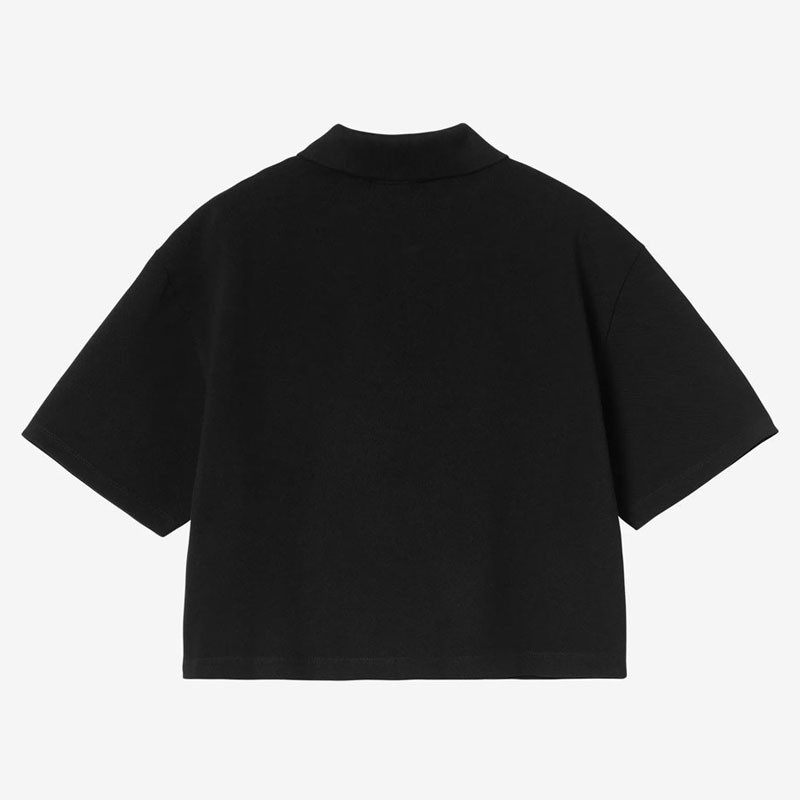 Polo Carhartt WIP: W SS Carhartt Script Polo TS (Black White)