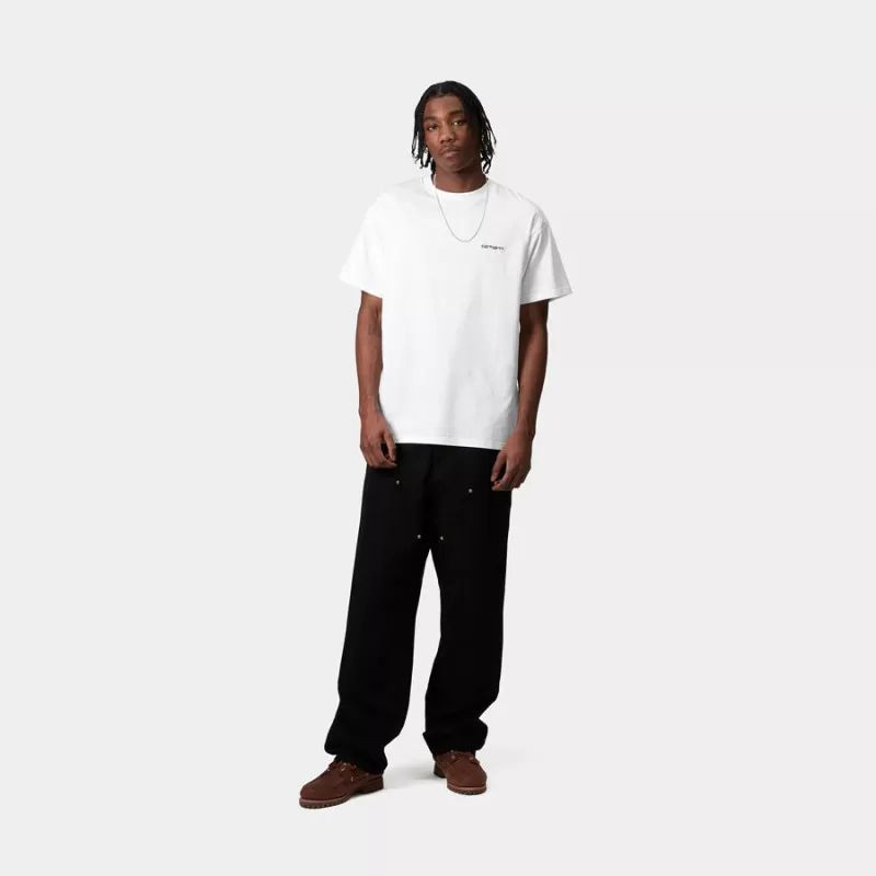 Camiseta Carhartt WIP: SS Script Embroidery T-Shirt (White Black)