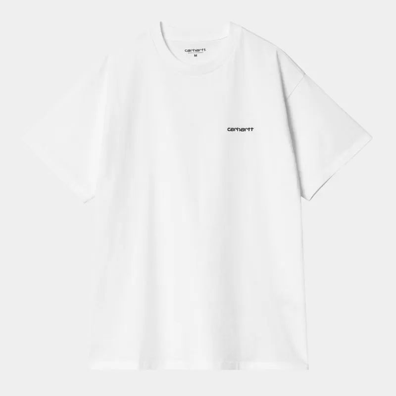 Camiseta Carhartt WIP: SS Script Embroidery T-Shirt (White Black)