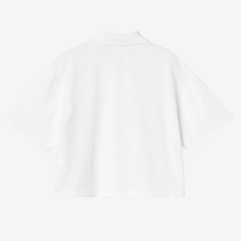 Polo Carhartt WIP: W SS Carhartt Script Polo TS (White Black)