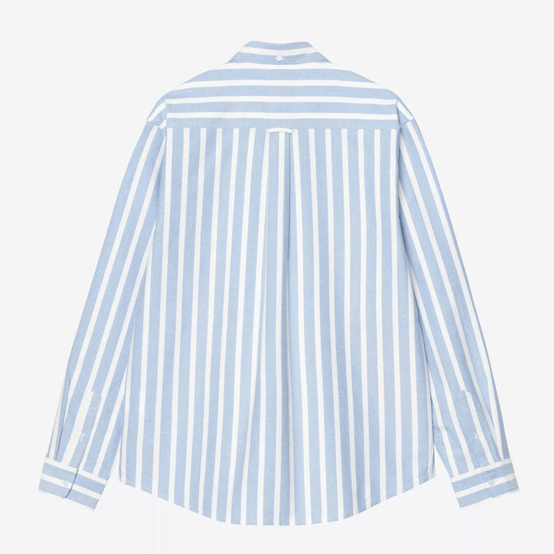 Camisa Carhartt WIP: LS Deven Shirt (Deven Stripe Bleach White)