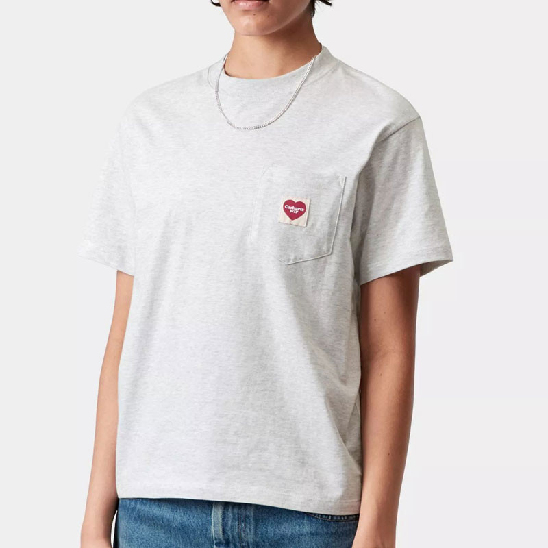 Camiseta Carhartt WIP: W SS Pocket Heart T-Shirt (Ash Hea Red)