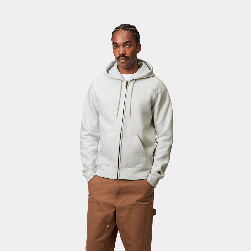 Sudadera Carhartt WIP: Hooded Chase Jacket (Ash Heather Gold)