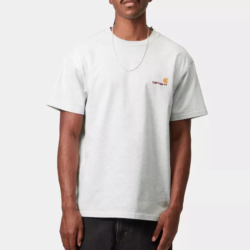 Camiseta Carhartt WIP: SS American Script T-Shirt (Ash Heather)