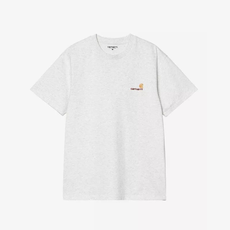 Camiseta Carhartt WIP: SS American Script T-Shirt (Ash Heather)