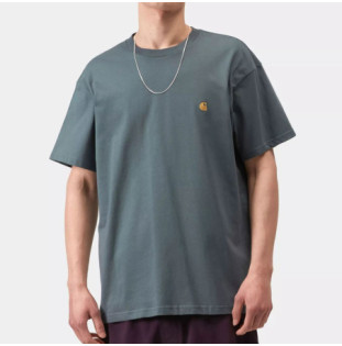 Camiseta Carhartt WIP: SS Chase T-Shirt (Cozy Blue Gold)