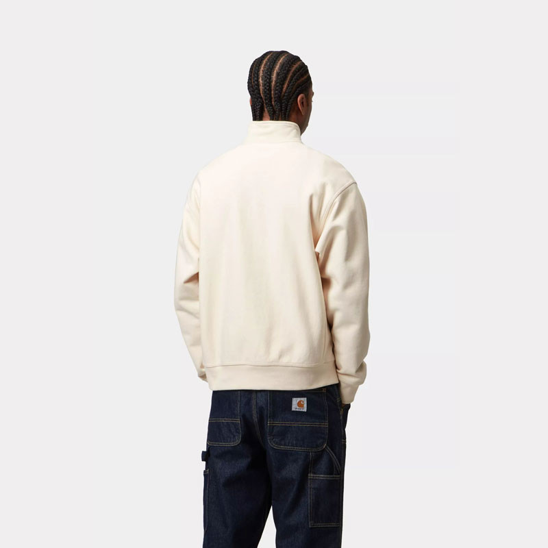 Sudadera Carhartt WIP: Half Zip American Script Sweat (Natural)